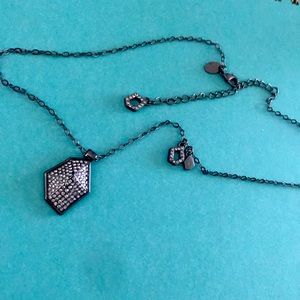 Lia Sophia Necklace - black geometric sparkle